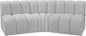 Meridian Furniture 102Grey-S3B Arc Collection Modern | Contemporary Modular Sofa by MeridianFurniture