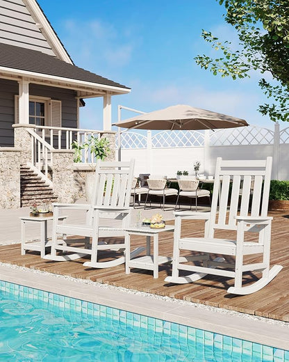 GarveeLife Poly Lumber Rocking Chair Outdoor Set of 2 - Image 8