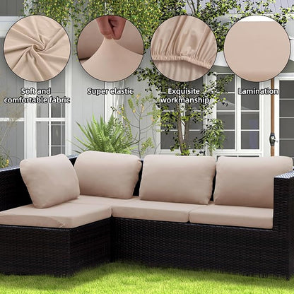 8PCS Patio Cushion Covers.Patio Furniture Couch SeatSlipcovers | Washable - Image 3