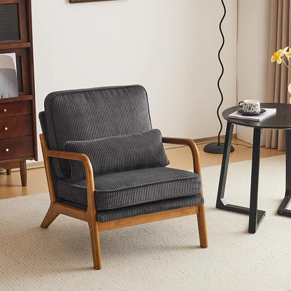 Karl home Mid-Century Modern Accent Chair, Living Room Chairs by Karlhome
