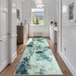 Runner Rugs for Hallways Kitchen 2.6x8 Non Slip Washable Teal Grey Gold | by Aelenmu