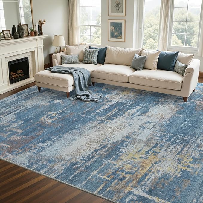 4x6 Ft Area Rugs for Living Room, Soft Non-Slip Washable Rugs Modern Abstract - Image 3
