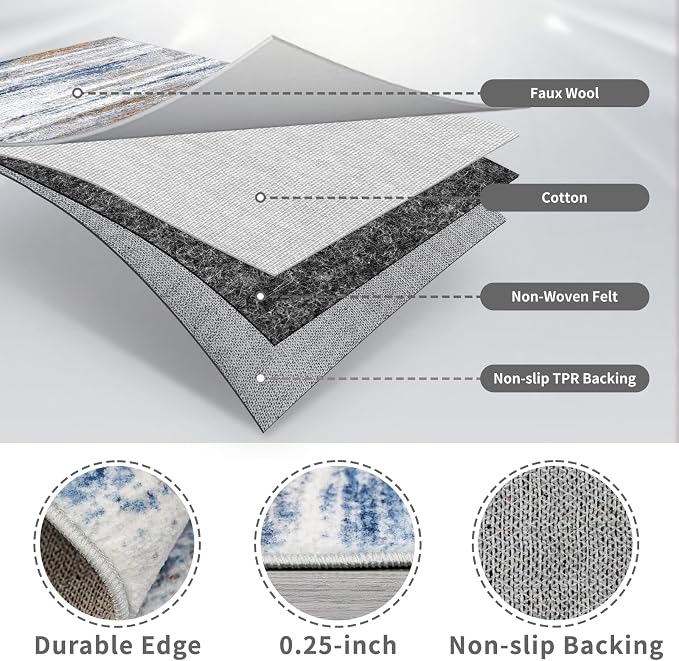 2x8 Washable Runner Rug for Family: Easy-to-Clean Runners for Hallway Entryway - Image 7