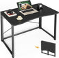Huuger Folding Desk for Small Spaces, 31.5 Inch Foldable Computer Table by Huuger