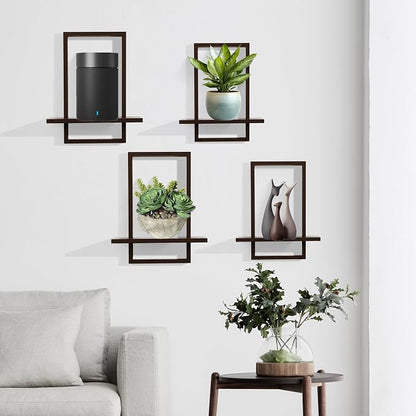 PHOENANCEE Square Floating Shelves, Wall Plants Holder, Bathroom Wall Decor - Image 5