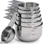 Hudson Essentials Stainless Steel Measuring Cups Set - Stackable Set with Spout