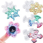 NiArt Fidget Finger Spinner DIY Epoxy Resin Casting Silicone Mold Kit 4 Molds with 10 Bearings Set, Stress Reliever Hand Fidget Toy Gift for Kids and Adults Art Crafts Home Decorations Jewelry (Set C)