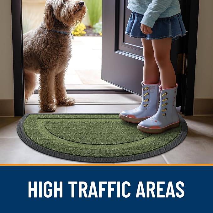 OLANLY Half Circle Front Door Mat Outside 33x21 All-Season Rubber Doormat | - Image 6