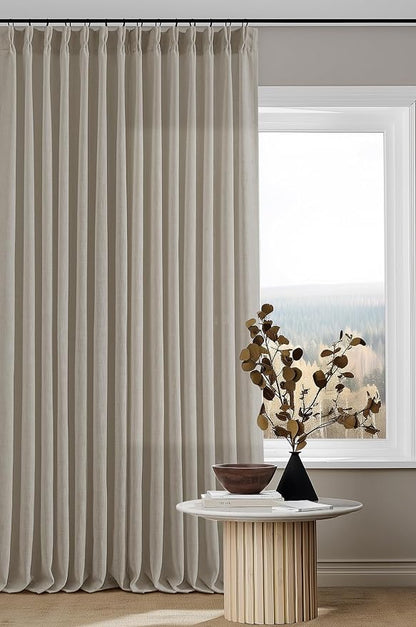 Burlywood Birch Linen Pinch Pleated Curtains 126 Inches Long | Light Filtering - Image 7