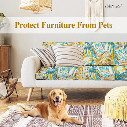 CALBODE 12pcs Outdoor Tropical Plant Printed Sofa Seat Cushion Covers Strechable - Image 5
