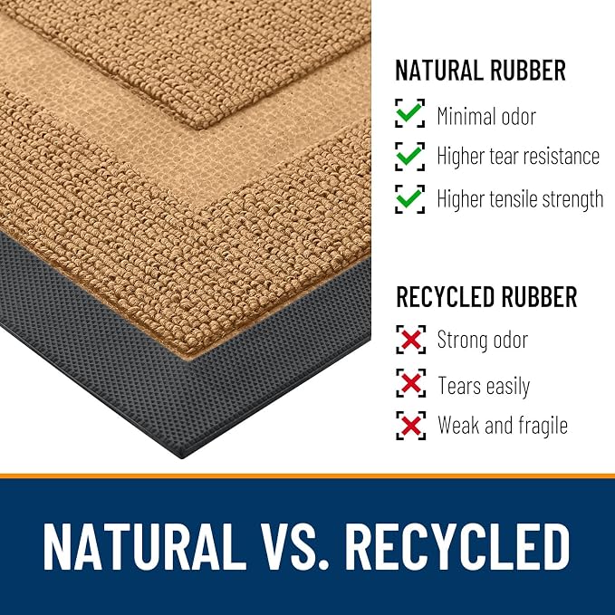OLANLY Half Circle Front Door Mat Outside 35x23 All-Season Rubber Doormat | - Image 3
