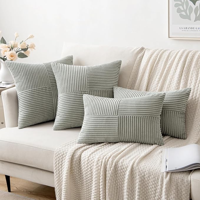 MIULEE Silver Grey Decorative Throw Pillow Covers 16x16 Inch - Image 4