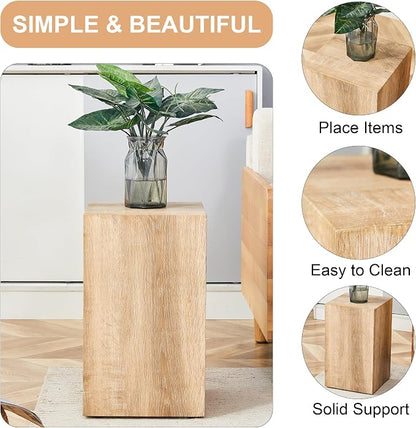 Rustic Natural Rectangular End Coffee Table, Modern Elegant Bedside Nightstand - Image 5