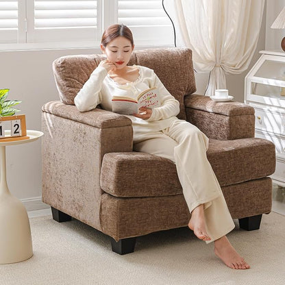 Oversized Accent Chair with Armrest Organizer, Living Room Chairs with 7.8'' - Image 3