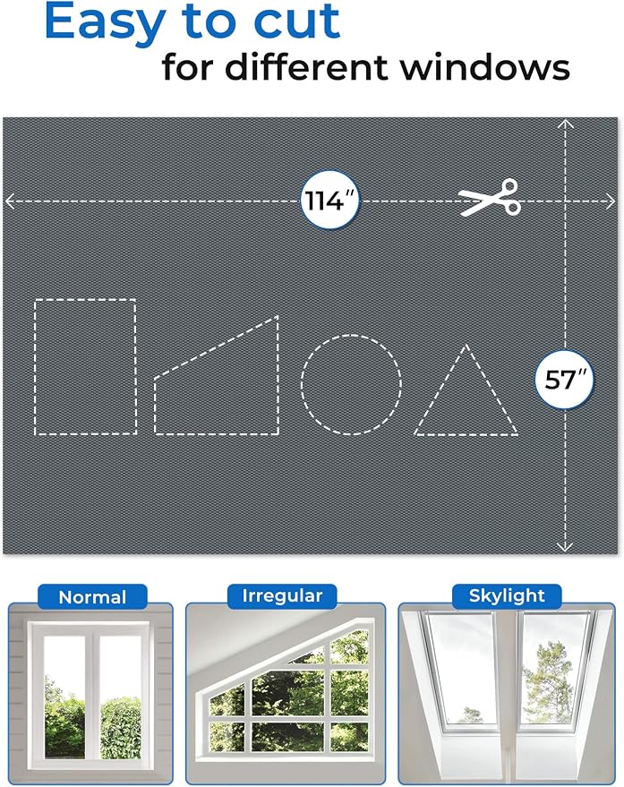 Blackout Curtains for Bedroom 114"x57" Portable No Drill Black Out Curtains - Image 4
