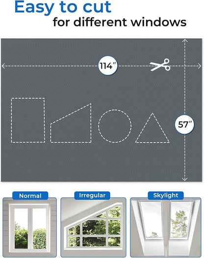 Blackout Curtains for Bedroom 114"x57" Portable No Drill Black Out Curtains - Image 4