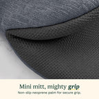 Cuisinart Mini Oven Mitts – 5.5” x 7” Heat-Resistant Kitchen Mitts for Oven with Non-Slip Neoprene Palm, Cotton Filling, and Fabric Loop – Durable Oven Mitt Set for Cooking & Baking (Charcoal)