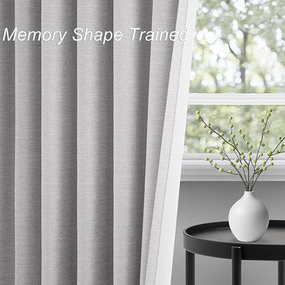 Topfinel Linen Blackout Curtains 63 Inches Long 2 Panels - Image 4