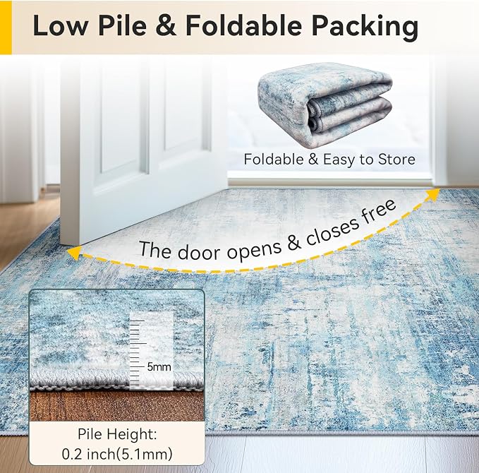 RELEANY Washable 8'x10' Abstract Area Rug - Image 6