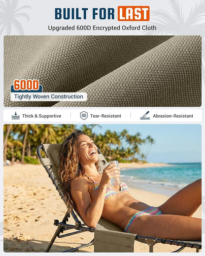 KingCamp Lounge Chair Outdoor, 400LBS Tanning Chairs - Image 6