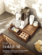 Tinamo Acacia Wood Coffee Pod Storage Drawer for K-cup Holder, Coffee Pod Drawer for Nespresso Pods Holder - Coffee Pod Holder with Drawers, Coffee Station Organizer for K Pod Holder (Walnut color)