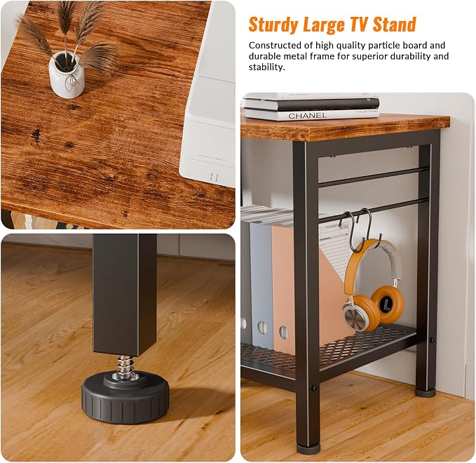Furologee TV Stand for TVs up to 70 Inch, 63 Inch Entertainment Center - Image 8