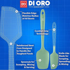 DI ORO Silicone Spatula Set - Rubber Kitchen Spatulas for Baking, Cooking, & Mixing - 600°F Heat-Resistant & BPA Free Silicone Scraper Spatulas for Nonstick Cookware - Dishwasher Safe (4pc, Sage)