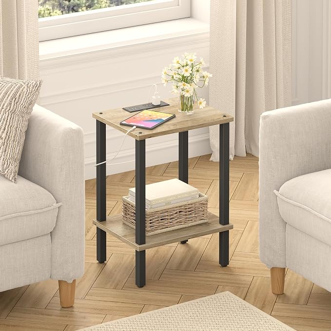 TUTOTAK End Table with Charging Station, Small Side Table with Outlets - Image 7