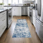 2x6 Washable Runner Rug：Modern Abstract Kitchen Soft Carpet Blue | by FXRHLP