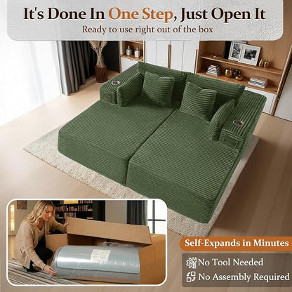 72" Cloud Sectional Couch, Comfort Sleep Sofa - Image 3