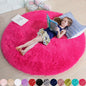 Amdrebio Hot Pink Fluffy Round Rug 4Ft by Amdrebio