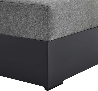Modway Tahoe Powder-Coated Aluminum Outdoor Chaise Lounge in Gray Charcoal - Image 7