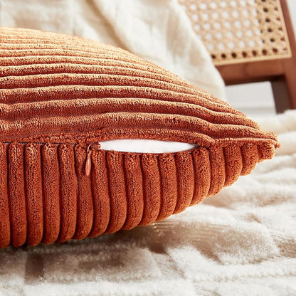 Fancy Homi Set of 2 Burnt Orange Lumbar Decorative Throw Pillow Covers 16x32 - Image 4