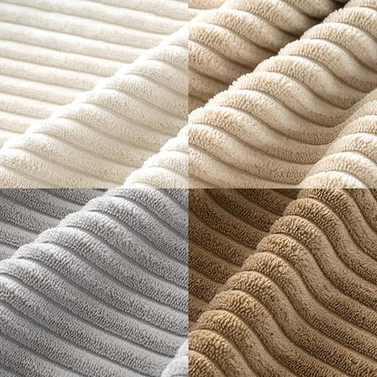 MIULEE Soft Corduroy Decorative Throw Pillow Covers Neutral 18x18 | Set of 4 - Image 3