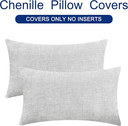 CaliTime Decorative Throw Pillow Covers 20 X 12 Inches Moonbeam Gray | Pack of 2 - Image 6