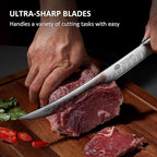 YOTSUBA Butcher Knife, 10 Inch Breaking Knife, Razor Sharp High Carbon Steel Curved Carving Knives for Meat Cutting with Ergonomic Handle, Slicing Brisket Knives for kitchen with Gift Box