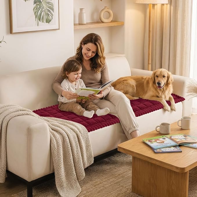 Smiry Couch Cover for Dogs, Non Slip Fuzzy Pet Sofa Arm Covers Washable | Sofa - Image 7