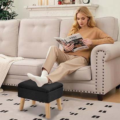 Storage Ottoman, Small Foot Stool Ottoman - Image 8