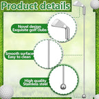 Hushee 10 Pcs Metal Golf Cocktail Stirrers Swizzle Stir Sticks 7.87 Inch Reusable Drink Stirrer Sticks Party Decorations Golf Party Clubhouse and Outing Decorations