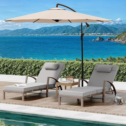 GarveeLife 2-Piece Rattan Patio Folding Chaise Lounge, 5-Position Adjustable - Image 3