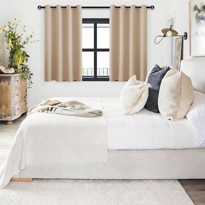 Blackout Curtains for Bedroom, 2 Drape Panels, 52 x 45 Inch | Thermal Insulated - Image 6