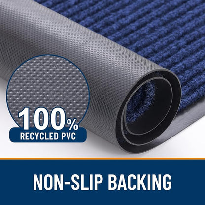 OLANLY 2-Pack Front Door Mats 47x32, Waterproof Heavy-Duty Doormats | Blue - Image 3