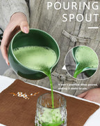 Artcome Premium Matcha Tea Set - 18.6oz Ceramic Bowl with Spout, Bamboo Whisk, Scoop, Whisk Holder & Brewing Guide - Perfect for Traditional Japanese Tea Ceremony