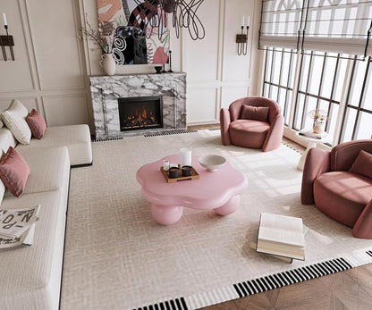 35" Cloud Coffee Table with 3 Ball Legs, Modern Minimalist Petal Center Table - Image 9