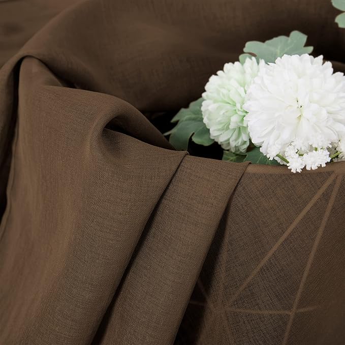 Tollpiz Sheer Tier Curtains Kitchen Linen Textured Half Curtain Sheers Light - Image 6