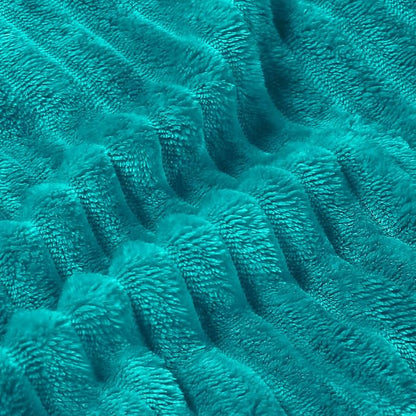 BEDELITE 3D Ribbed Ocean Blue Fleece Throw Blanket - Image 5