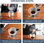 Pour Over Coffee Dripper-Stainless Steel Coffee Filter,Reusable Drip Cone Coffee Filter Portable Pour for 1-4 Cup (With Silicone Ring, M)