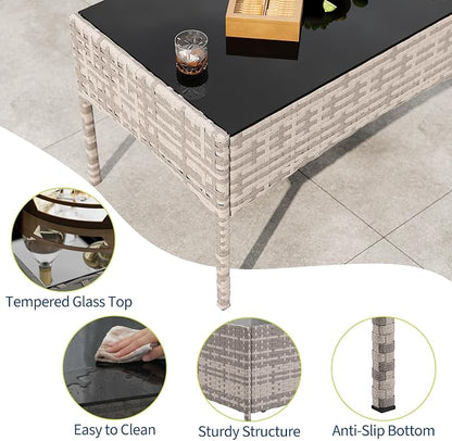 GarveeLife 4-Piece Patio Furniture Set, Rattan Outdoor Furniture - Image 3