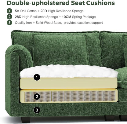 ELUCHANG 113" Modular Sectional Sofa, Comfy Cloud Couch, L Shaped Deep Seat - Image 7