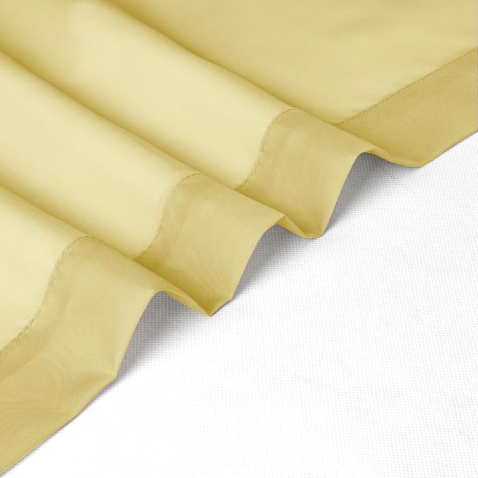 Chyhomenyc Mustard Yellow Short Sheer Curtains 30 inch Length, Light Filtering - Image 7